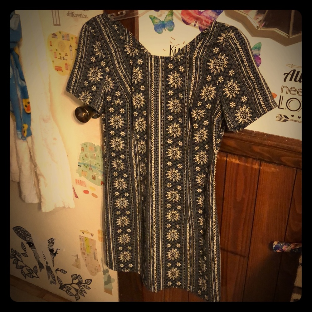 Hollister flower print dress with criss cross back